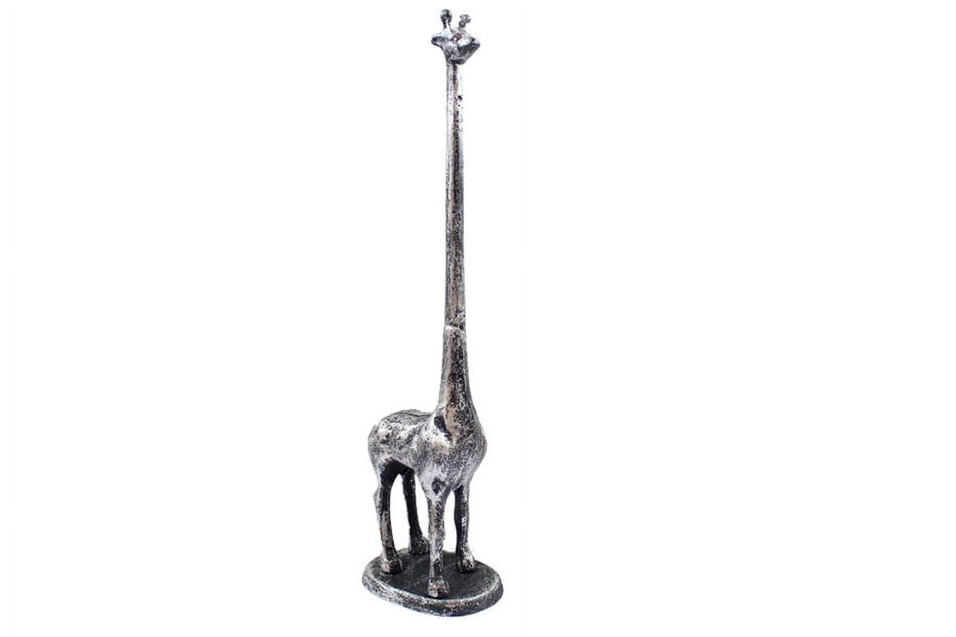 Rustic Silver Cast Iron Giraffe Paper Towel Holder 19" - Cast Iron Decor - Deco