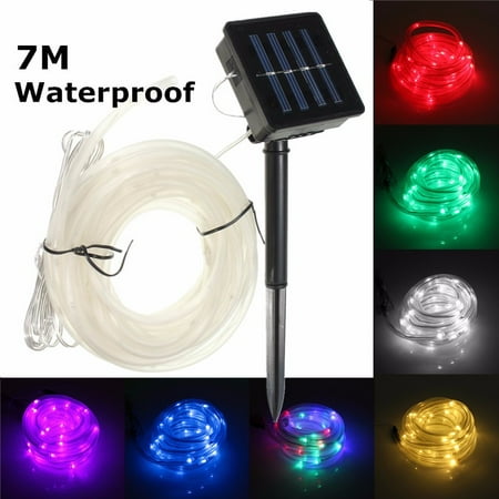 Decorative Led Lights For Home Waterproof 50LED Solar Rope Tube Lights Led String Strip Decorative Xmas Christmas Wedding Party Garden Outdoor Light Lamp + Battery box with solar panel ()
