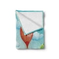 thumbnail image 2 of Grass Soft Flannel Fleece Blanket, Summer Season with Mill and Hot Air Balloon Nursery Style Cartoon Design Illustration, Cozy Plush for Indoor and Outdoor Use, 50" x 60", Multicolor, by Ambesonne, 2 of 6