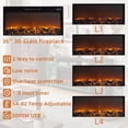 thumbnail image 3 of 70" Fireplace TV Stand for TV up to 80", Entertainment Center with 36.5" Electric Fireplace Media Console Table for Living Room with Glass Shelves, Green, 3 of 8