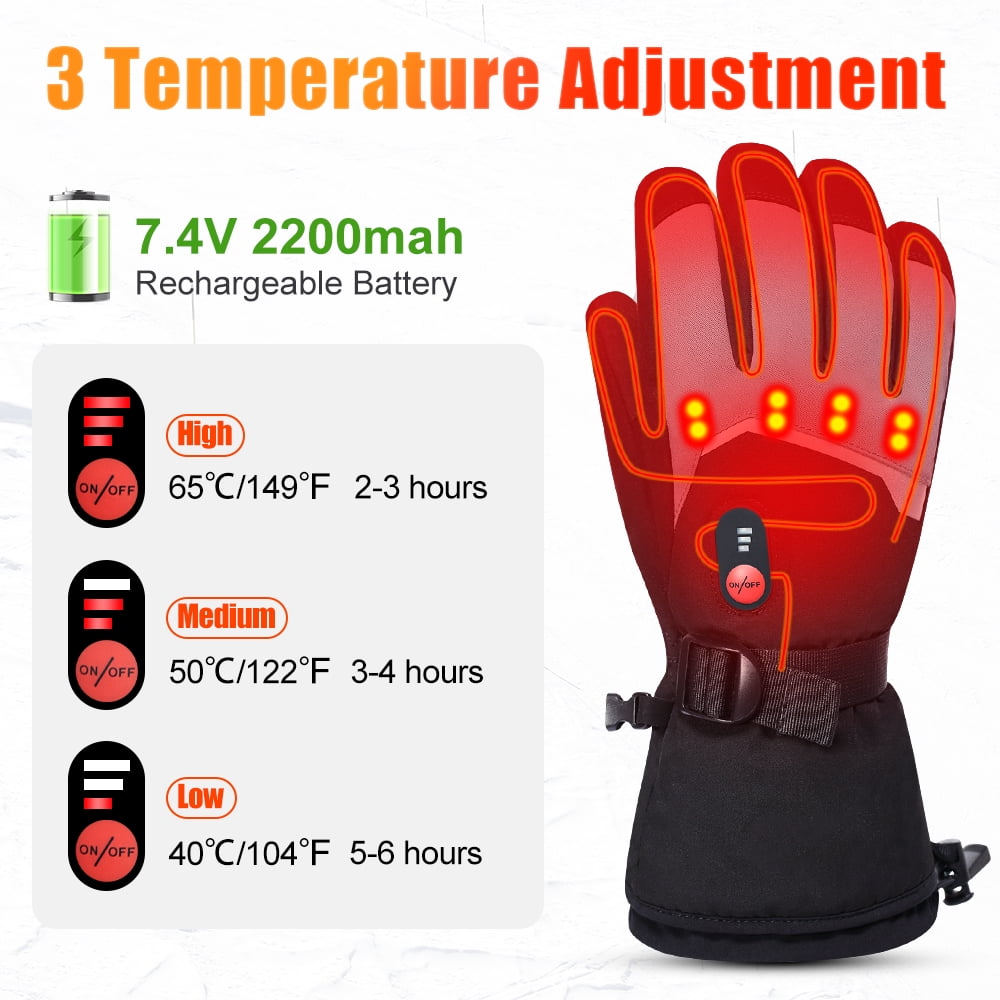 Savior Battery Heated Gloves for Men Women Savior Electric Rechargeable Motorcycle Warm Gloves Mittens for Cycling Skiing Snowmobile Hunting Camping Riding Raynaud & Arthritis Outdoor Hand Warmer