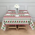 thumbnail image 3 of Red Christmas Stocking and Snowflake Pattern Square Tablecloth,Waterproof Square Table Cover,Wipeable Spillproof Washable Table Cover for Home Kitchen Party Decor 42"X42"(107x107cm), 3 of 6