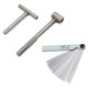thumbnail image 1 of Llave de ajuste de tornillo de válvula de motor de motocicleta de 3 piezas + calibre de espesores, 1 of 5