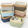 thumbnail image 5 of PEACNNG Double Linen Storage Basket: Versatile Organizer for Dirty Clothes, Cosmetics, and More, Tidy Up with Style and Convenience (Medium - 36X27X17 CM), 5 of 5