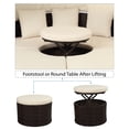 thumbnail image 5 of Outdoor Furniture Round Daybed with Retractable Canopy Height Adjustable Table Footrest Separate Seating and Removable Cushion Backyard Porch Pool Furniture, 5 of 7