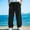 c01Black, variant on USNSM (S-5XL) Plus Size Men's Casual Solid Color Beach Everyday Pants Pocket Breathable Elastic Waist Drawstring Trousers Black L