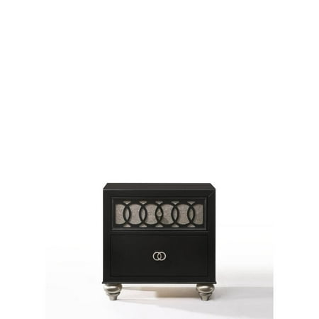 2 Bun Feet - Benzara Two Drawers Nightstand With Bun Feet, Black