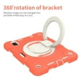 thumbnail image 6 of ELEHOLD Military Grade Shockproof Case For iPad mini (6th Generation), Heavy Duty Protection Ring Stand Cover, Adjustable Angel, Detachable Shoulder Strap, Pencil Holder, Coral Orange, 6 of 11