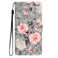 thumbnail image 7 of for Google Pixel 7 PU Leather Flip Case, Stylish Wrist Strap Kickstand Magnetic Card Slots Pattern Shockproof Protective Durable Portable Ultra Slim Case for Men Women - Gray Bottom Flower, 7 of 7