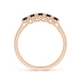 thumbnail image 2 of ANGARA Natural Half Eternity Five Stone Blue Sapphire Wedding Band in 14K Rose Gold for Women (Size-2.8mm) | September Birthstone, Anniversary, Jewelry Gift for Women | Natural Blue Sapphire Ring, 2 of 10