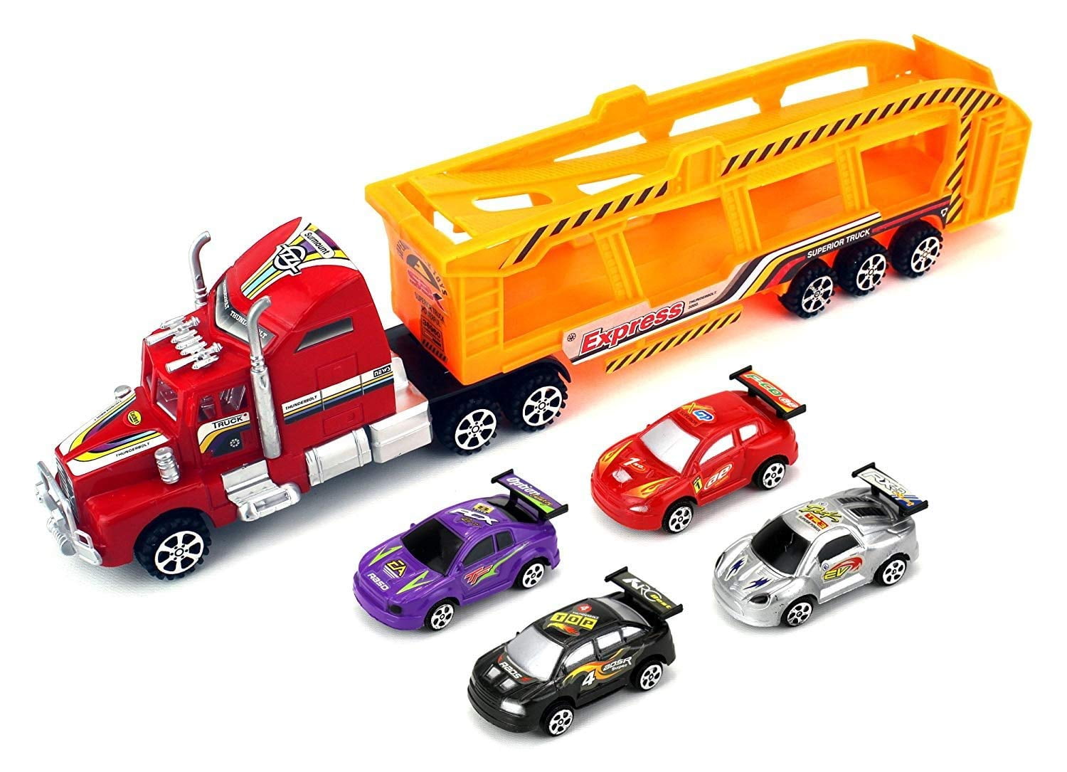 Friction Powered Toy Vehicle Transporter Trailer Truck Ready To Run w