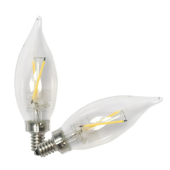 GE 66250 - LED4DFCAC-C 2-PACK Decorative Chandelier Antique Filament LED Light Bulb