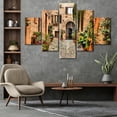 thumbnail image 2 of TISHIRON 5PCS Framed Street Theme Canvas Wall Art Set,60"x32" Italy San Gimignano Wall Canvas Art Decor, 2 of 7