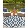 thumbnail image 7 of Jill Zarin Outdoor Collection Area Rug - Napa (7' 10" x 10' Oval Blue/Ivory), 7 of 7