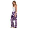 thumbnail image 5 of COUVER Women's Plush Fleece Pajama Pants Kitty Purple Size Medium, 5 of 6