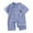 Blue, variant on Krdevn Baby Short-Sleeve Jacquard Romper, Summer Thin Onesie with Front Snap Buttons & Bear Embroidery, Comfortable Crawling Suit,2-5 Months