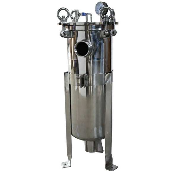 Industrial Sewage Filter Solid-Liquid Separation Tool 1# Bag Filter 304 Stainless Steel 2" NPT In/Out