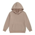thumbnail image 1 of Ulanda Boys Hooded Sweatshirts Trendy Toddler Hoodie with Pocket Youth Girls Pullover Winter Fashion Kids Clothes (Khaki, 7-8 Years), 1 of 2