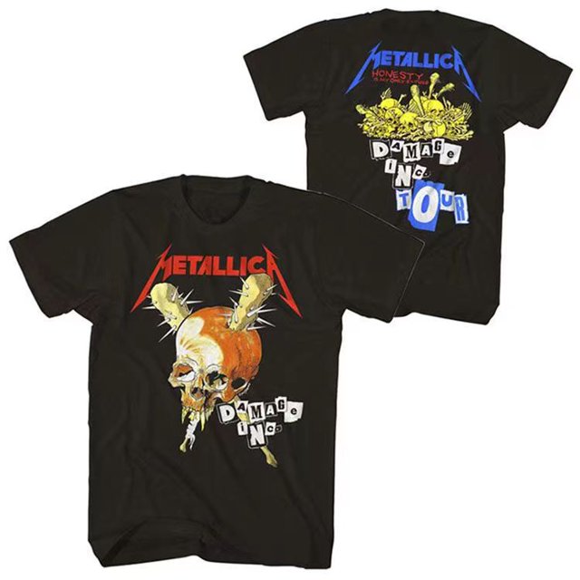 Camisetas de Rock Band para hombre, ropa de calle Vintage de algodón con estampado de Música Pesada de Metal, Hip Hop, Harajuku, Punk, manga corta, Y2k xuanjing unisex