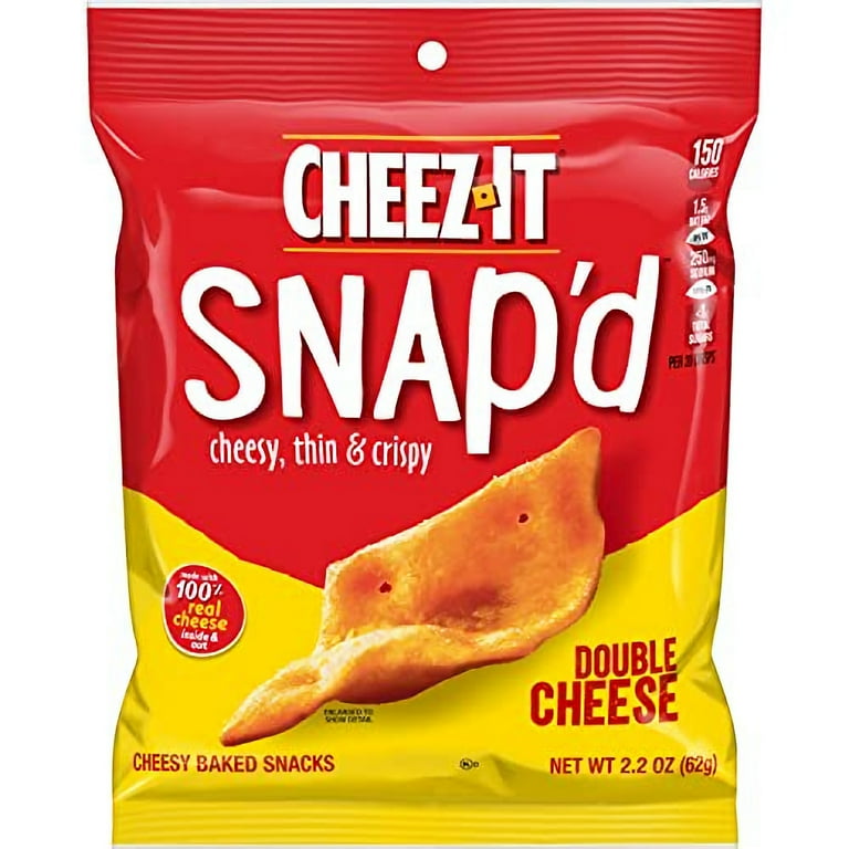 Cheez-it Snap'd Crackers, Double Cheese, 2.2 oz Pouch, 6/Pack Cheez-it Snap'd Crackers, Double Cheese, 2.2 oz Pouch, 6/Pack