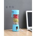 thumbnail image 5 of Portable Blender, Personal Mixer Fruit Rechargeable with , Mini Blender for Smoothie, Blue Six Blades 400ml（8*8*25cm), 5 of 5