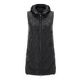 thumbnail image 5 of Jacenvly Winter Women's Long Down Vest Zipper Puffer Ladies Warm Pocket Hooded Coat Maxi Jacket Activewear Sleeveless Down Parkas, 5 of 7