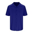 thumbnail image 5 of LODIENY Mens Casual Shirts Short Sleeve Button Down Shirt Elastic Wrinkle Free Business Shirt Beach Vacation Summer Wedding Fashion Tops Blue XXL, 5 of 7