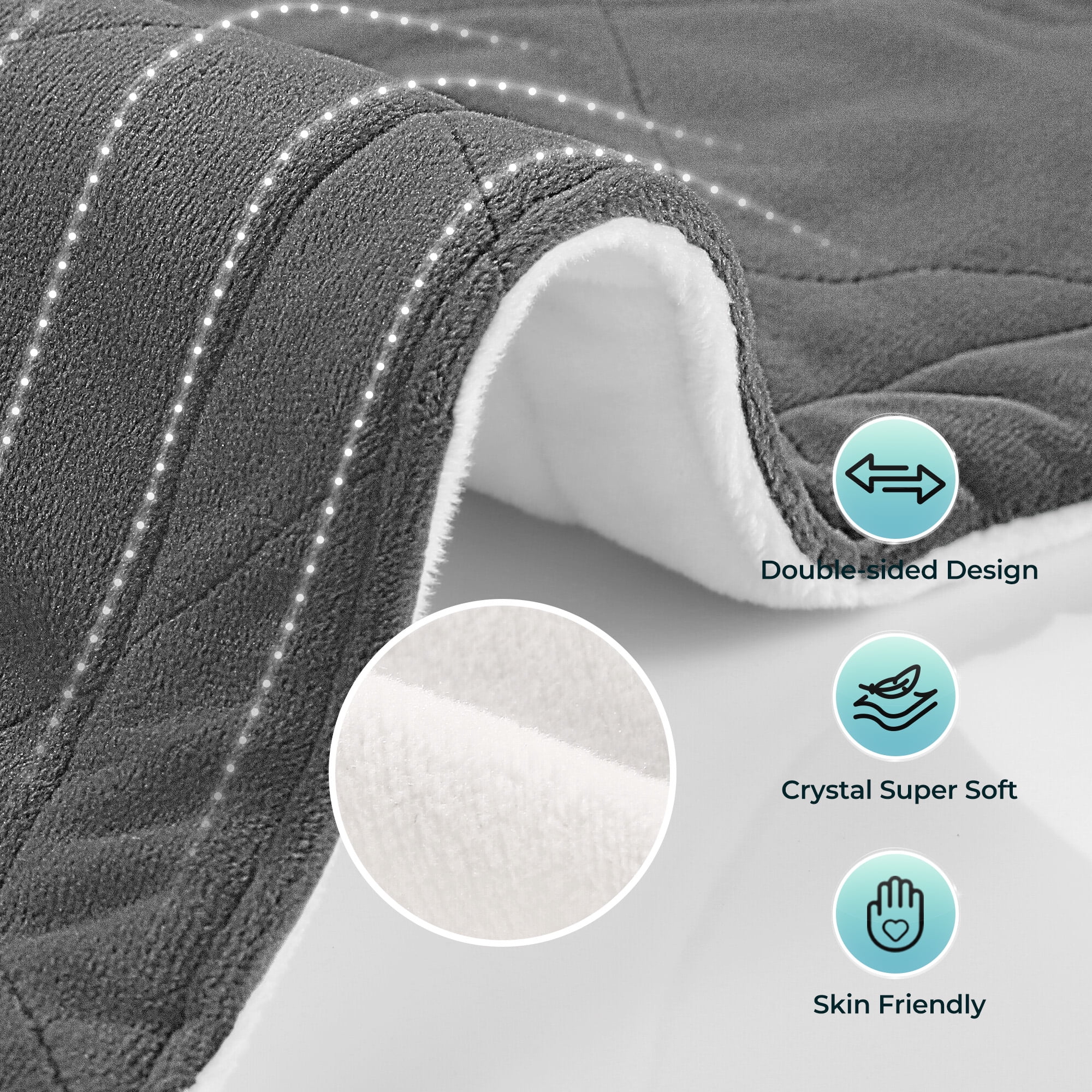 MaxKare 24"x40" Extra Large Heating Pad with 4 Heat Settings & Auto Shut-off, for Full Body- Gray & White
