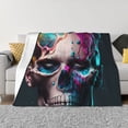thumbnail image 1 of Balery Modern Abstract Colorful Skull B Manta de Franela con Dibujo, Lujo Ultra Suave y Cálido, Antipelusa y Resistente a las Arrugas para Cama, Sofá, Camping -60"x50", 1 of 6