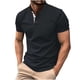 thumbnail image 1 of Camisetas de Manga Larga para Hombres Casual Botón Sólido Camiseta Cuello de Soporte Superior, Poliéster Ligero para Primavera Verano, 1 of 1