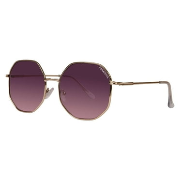 Piranha Eyewear Zoom Hexagonal Sunglasses for Women with Purple Gradient Lens