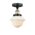 thumbnail image 4 of Innovations Lighting  Oxford - 1 Light 7" Semi-Flush Mount Antique Brass/Matte White, 4 of 5
