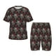 thumbnail image 1 of Fotbe Skull and Red Roses Pijama Estampada de 2 Piezas para Niños – Ropa de Dormir de Manga Corta Cómoda para Niños y Niñas, Camiseta y Shorts de Algodón-3X-Large, 1 of 6