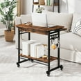 thumbnail image 3 of Giantex Table de Surlit avec Roues, Station d'Ordinateur pour Bureau à Domicile avec Plateau de Clavier Coulissant, Chariot Roulant pour Portable, 3 of 8
