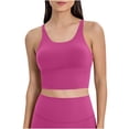 thumbnail image 4 of Womens Sports Bras Thin Shoulder Strap Shock-absorbing Running Fitness Bra Beautiful Back Sexy Yoga Gathering Sports Bra Bras for Women No Underwire HotPink L, 4 of 4