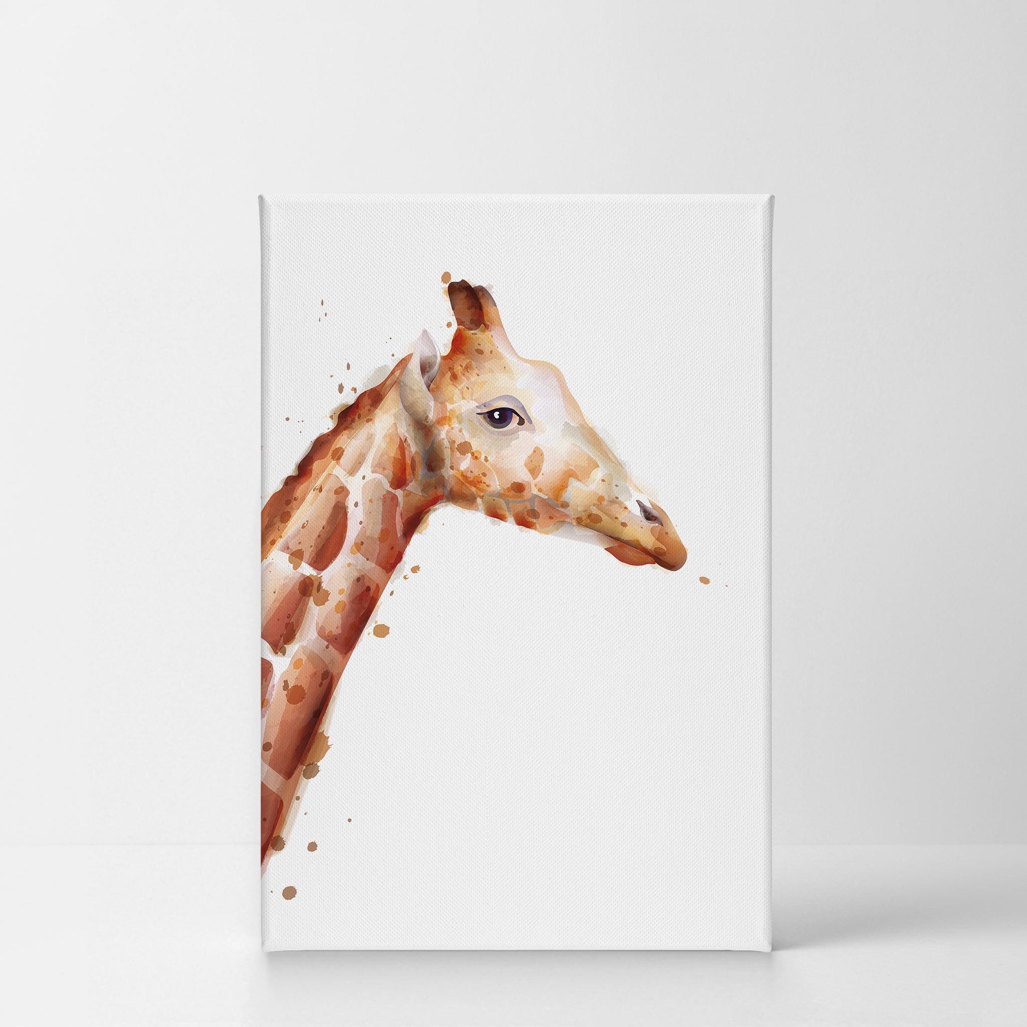Giraffe Herd Africa Blue  Funky Animal Canvas Wall Art Large Picture Prints 