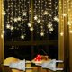 thumbnail image 2 of Guirnalda navideña de copos de nieve de 5M, cortina LED, guirnalda de carámbanos, luces de caída para jardín, calle, centro comercial, aleros, luz de hadas decorativa para exteriores, 2 of 4