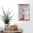 thumbnail image 6 of Poker Hand Rankings Tin Sign Vintage Metal Poster Living Room Bar Man Cave Home Wall Art Decor 8x12inch, 6 of 9