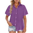 thumbnail image 1 of Blusa de mujer con abertura delantera para el verano: camisa informal y elegante, versátil con vaqueros/pantalones holgados, 1 of 5