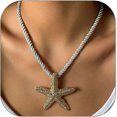 thumbnail image 2 of Starfish Necklace Gold Shell Necklace Seashell Necklaces for Women Ocean Necklaces Beach Vacation Essentials Summer Outfits Holiday Jewelry Trendy Bea, 2 of 5