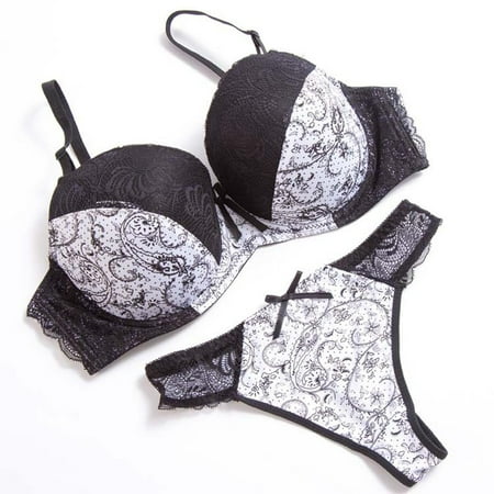 Levmjia Womens Underwire Cute Lingerie Clearance Fashion Women Sexy Lace Underwear Pajamas Embroidered Ladies Steel Rings Intimates Set