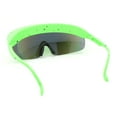 thumbnail image 4 of Retro Half Rim Visor Color Mirror Wrap Sport Oversized Plastic Sunglasses Green - Teal Mirror, 4 of 4