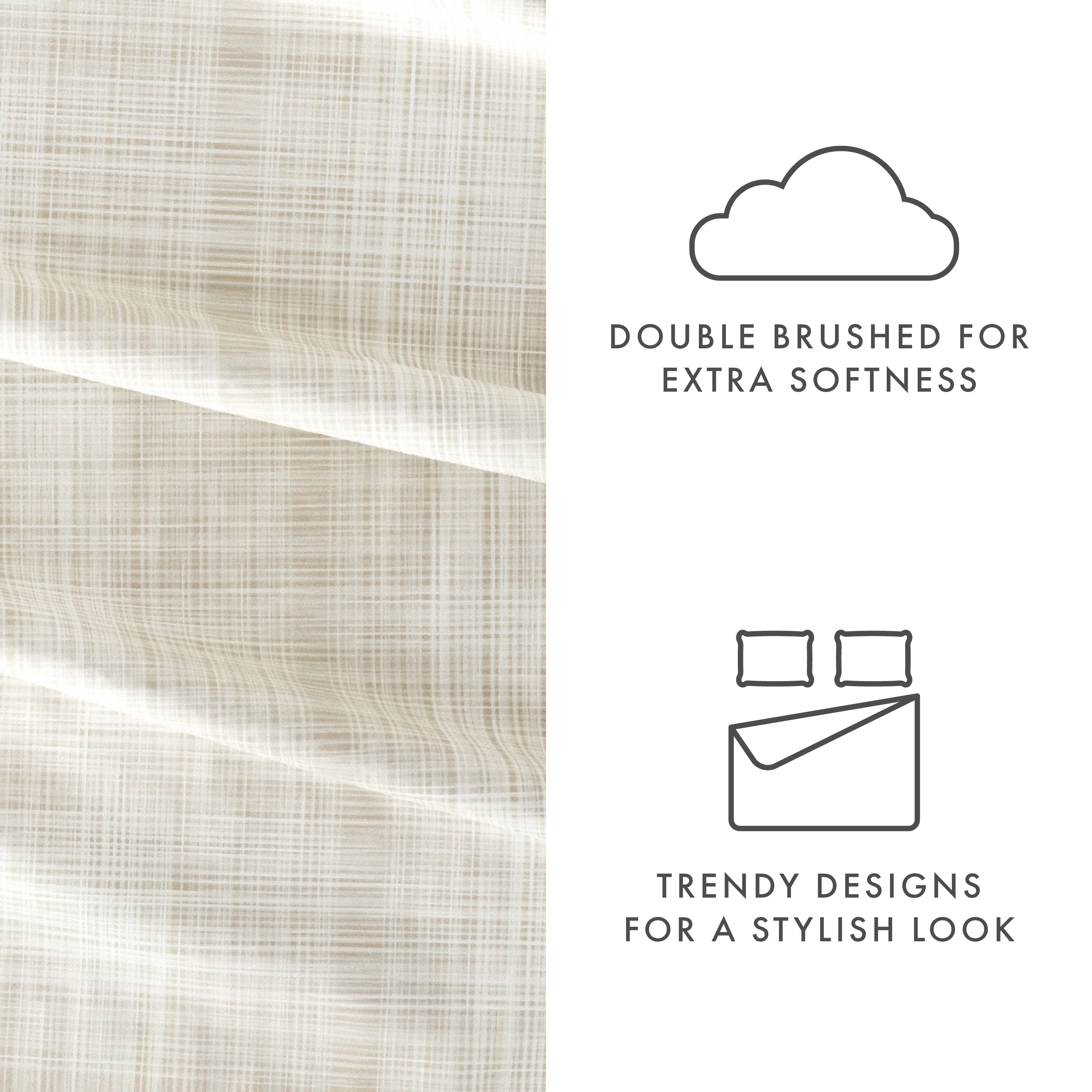 Noble Linens 4 Piece Pattern Microfiber Bed Sheets Set, Ray Thatch, Queen