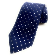 Scott Allan Navy Blue Tie for Men | Standard Size Necktie | Dark Blue and White Polka Dot Tie's for Him