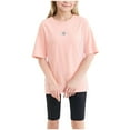 thumbnail image 6 of Delliss Girls Short Sleeve T-Shirt Summer Dry-Fit Crew Neck Active Athletic Performance Top Tees 5-13 Years, 6 of 7
