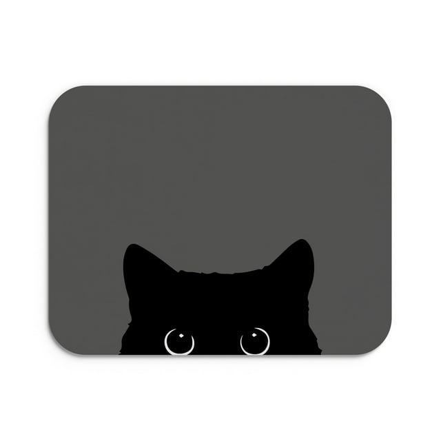 Mouse Pad de 22 * 18cm, Diseño de Gatito Negro Mouse Mat de Antideslizante Natural en Neopreno, Alfombrilla de Mouse para Juego Color Duradero de Textura