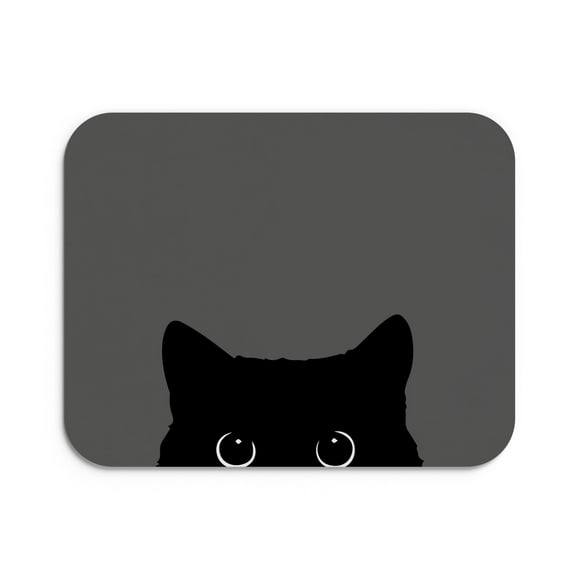 Mouse Pad de 22 * 18cm, Diseño de Gatito Negro Mouse Mat de Antideslizante Natural en Neopreno, Alfombrilla de Mouse para Juego Color Duradero de Textura