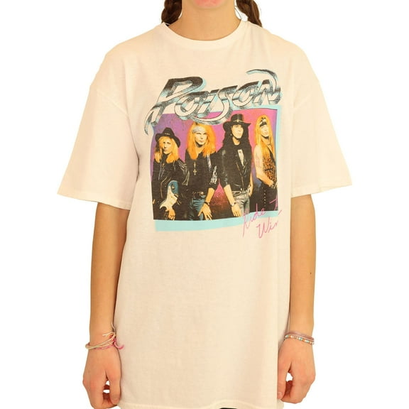 Junk Food Womens Poison Ride The Wind Graphic T-Shirt, White, X-Small