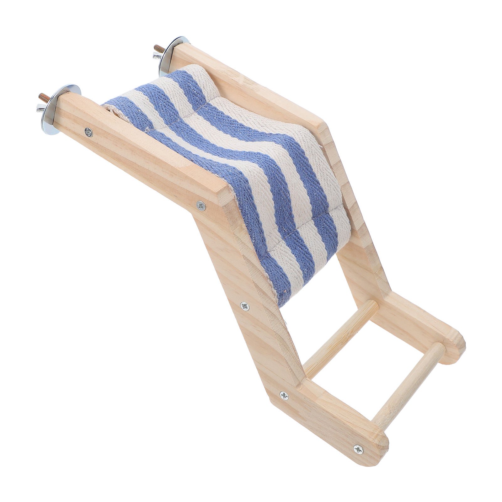 HEALEEP Wooden Bird Cage Ladder Bridge Sky Blue Natural Material for Parrot and Budgie