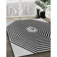 thumbnail image 2 of Ahgly Company Indoor Square Patterned Dark Gray Black Area Rugs, 3' Square, 2 of 6